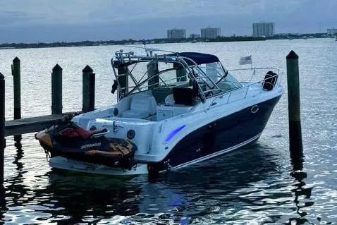 Slide: The Image of Engine compartment of a 2006 Sea Ray 290 Amberjack with twin MerCruiser engines. - 3