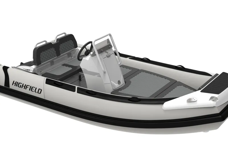 The Image of 2026 Highfield Sport 360 boat, sleek design, modern seating, and steering console. - 0