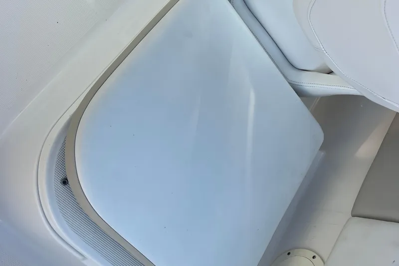 Slide: The Image of 2015 Robalo R227 Dual Console boat interior seating detail. - 55