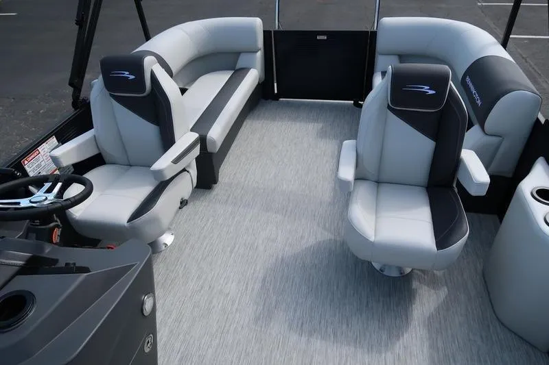 Slide: The Image of 2026 Bennington S Quad Bench 20 SSR interior with luxurious seating and modern design. - 12