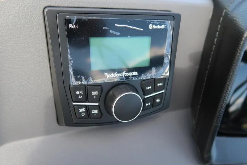 Slide: The Image of Rockford Fosgate PMX-1 audio system in 2026 Bennington S Quad Bench 20 SSR boat. - 16