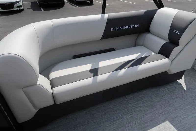 Slide: The Image of 2026 Bennington S Quad Bench 22 SSR interior with luxurious seating and modern design. - 24