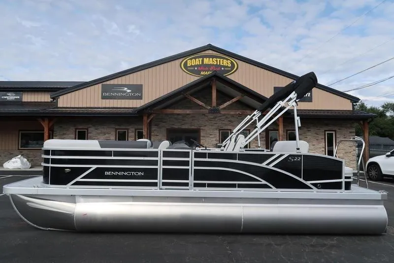 Slide: The Image of 2026 Bennington S Swingback 22 SSB boat interior with sleek seating design. - 6