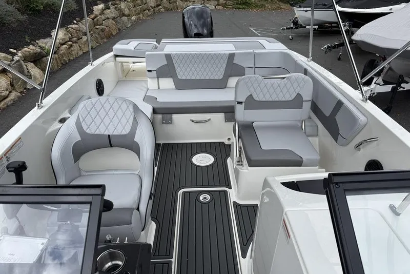 Slide: The Image of 2026 Bayliner VR6 Bowrider OB interior with stylish seating and modern design. - 8