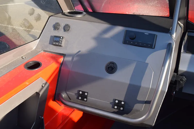 Slide: The Image of Control panel of 2025 Stabicraft 2050 Treker Profish boat, featuring modern dashboard design. - 11