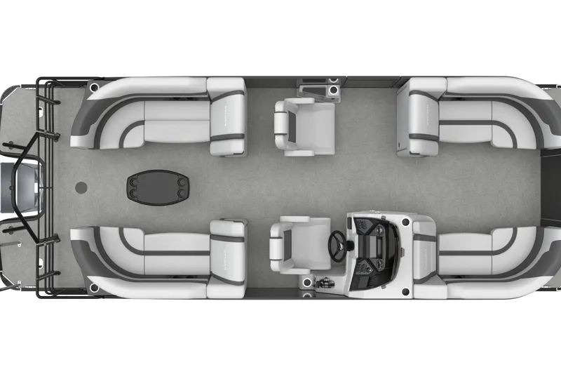 Slide: The Image of 2026 Sylvan L3 LZ DH pontoon boat with spacious seating and modern design. - 3