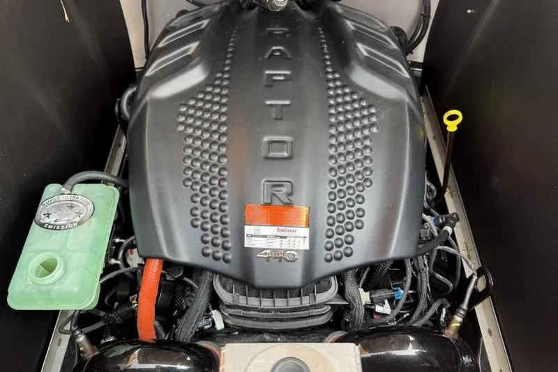 Slide: The Image of 2024 MB Alpha 23 engine, Raptor 440, detailed view with components. - 2