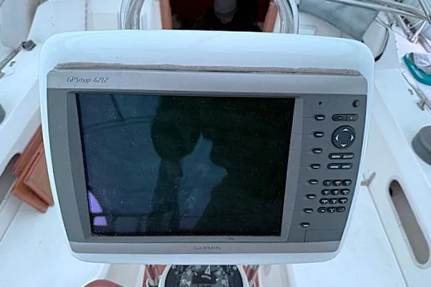 Slide: The Image of Garmin GPSmap 4212 on 1985 Sabre 36 sailboat cockpit. - 7