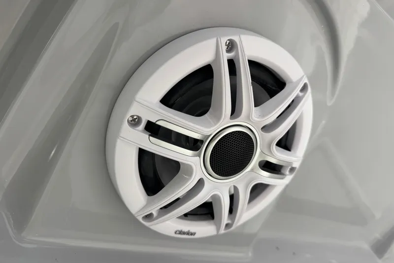 Slide: The Image of Close-up of a white speaker on a 2026 Key West 239 FS boat. - 31