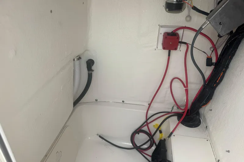 Slide: The Image of Interior wiring of 2026 Key West 203 FS boat, featuring cables and connectors. - 26