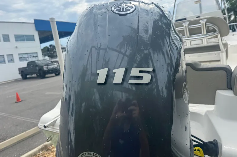 Slide: The Image of Outboard motor on 2026 Key West 189 FS boat, featuring "115" horsepower. - 10
