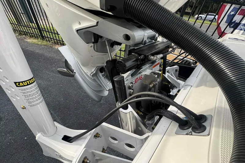 Slide: The Image of Close-up of 2026 Ranger 2510 Bay boat engine and hydraulic system. - 5