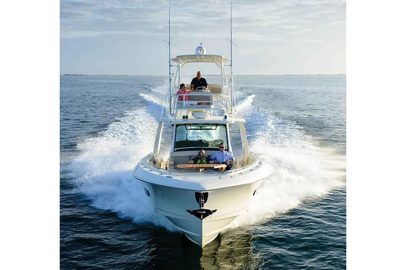 Slide: The Image of Manufacturer Provided Image: 2020 Boston Whaler 420 Outrage cruising on open water. - 1