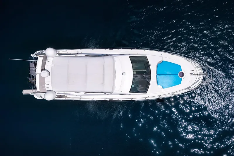 Slide: The Image of Overhead view of 2012 Azimut Fly 53 yacht on sparkling water. - 40