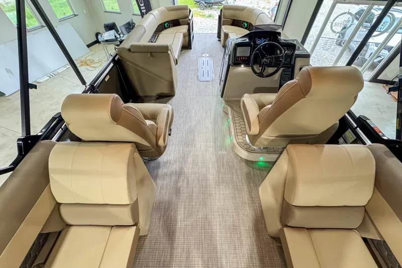 Slide: The Image of 2026 Veranda Relax VR265RC boat interior with luxurious beige seating and modern design. - 7