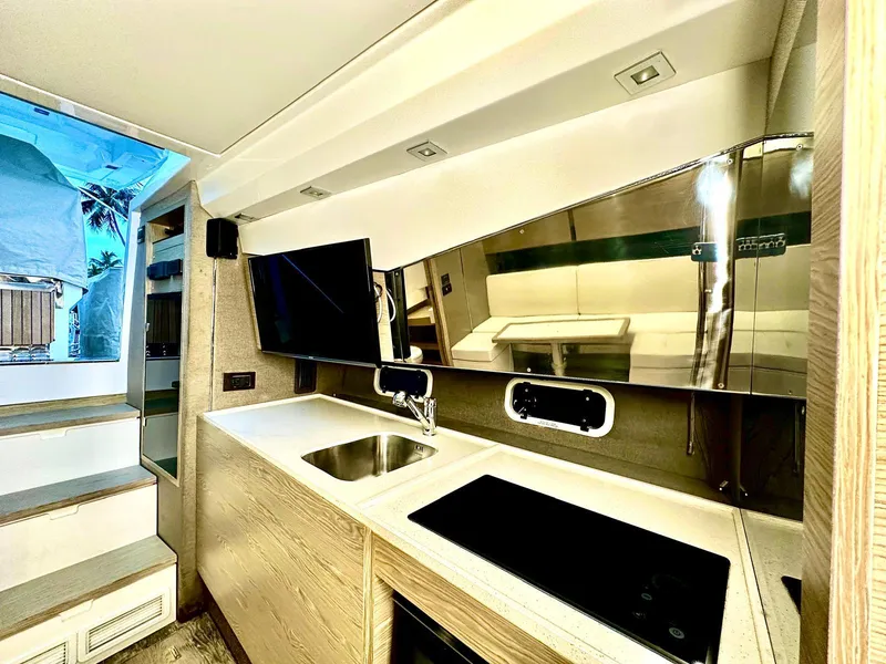Slide: The Image of Modern kitchen interior of 2018 Azimut Verve 40 yacht with sleek design and amenities. - 32