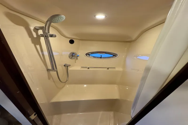 Slide: The Image of Luxurious shower area in 2010 Sea Ray 390 Sundancer yacht with modern fixtures. - 37