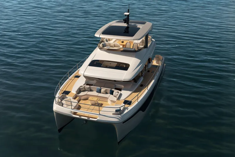 Slide: The Image of Luxury Veya 53 yacht, 2026 model, cruising on calm blue waters. - 11