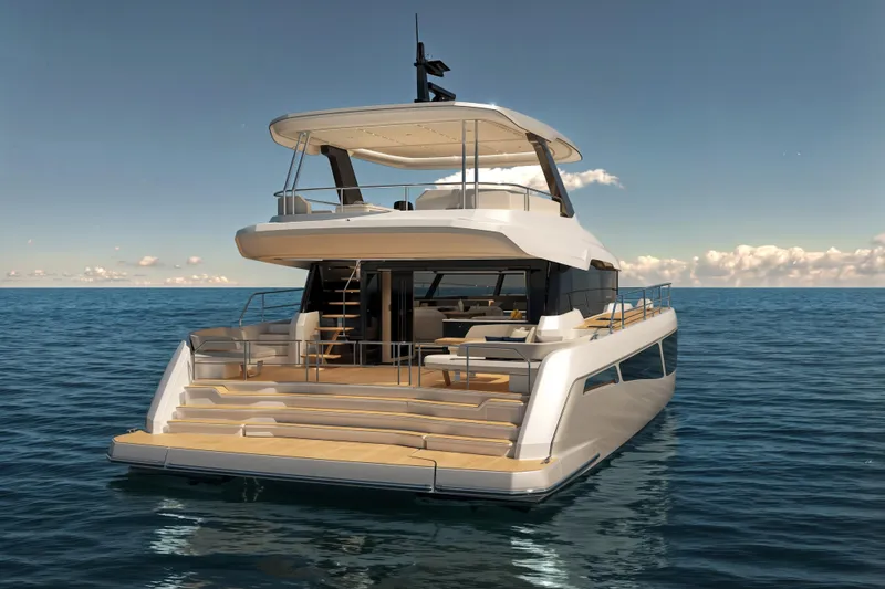 Slide: The Image of Luxury Veya 53 yacht, 2026 model, cruising on calm ocean waters under a clear sky. - 13