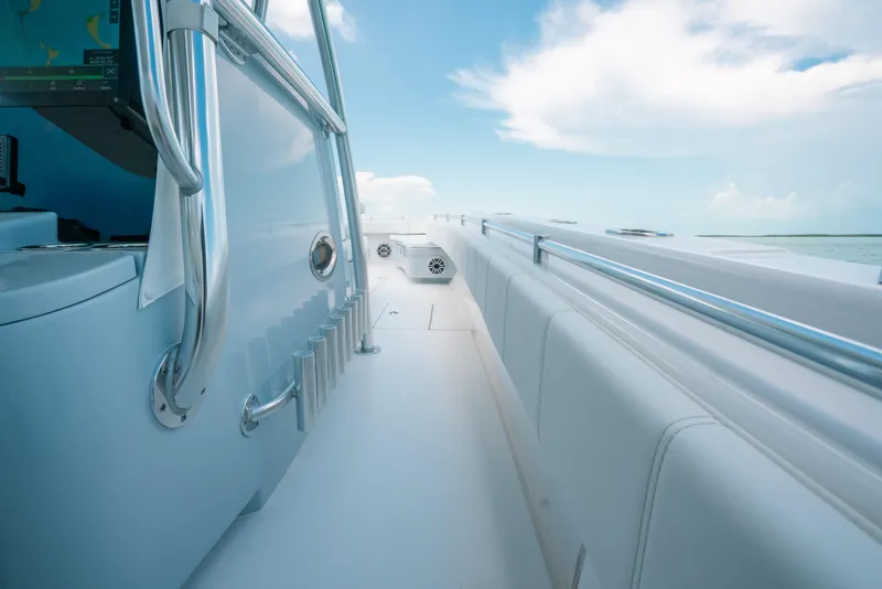Slide: The Image of 2025 Contender 44 ST boat interior with sleek design and modern features. - 23