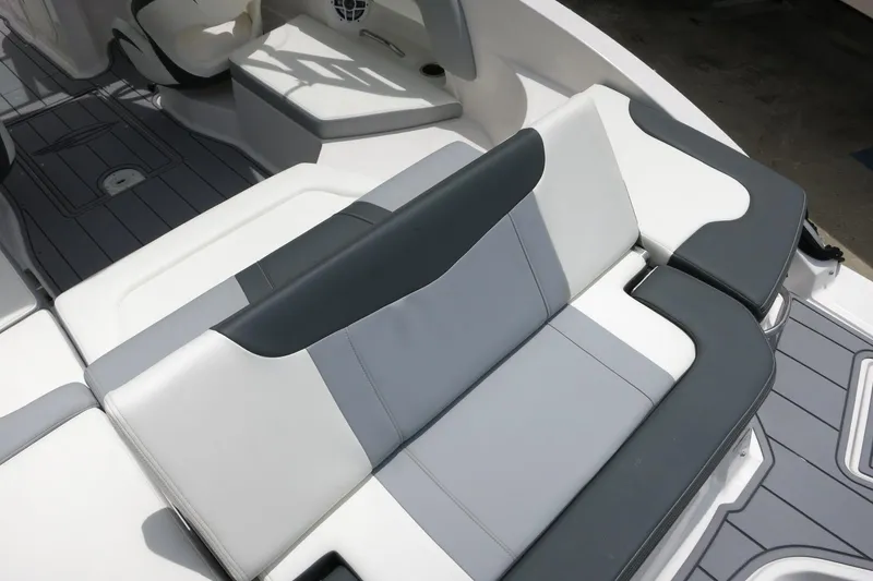 Slide: The Image of 2023 Chaparral 23 SSi OB boat interior with stylish seating and modern design. - 39