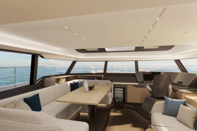 Slide: The Image of Luxurious interior of 2026 Veya 53 yacht with panoramic ocean views. - 27