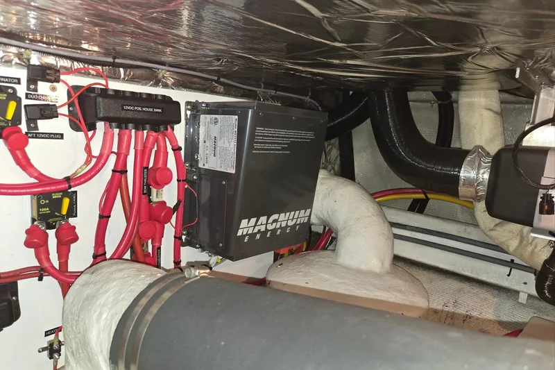 Slide: The Image of Engine room of 1993 Ocean Alexander 423 Classicco with Magnum Energy inverter and wiring. - 55