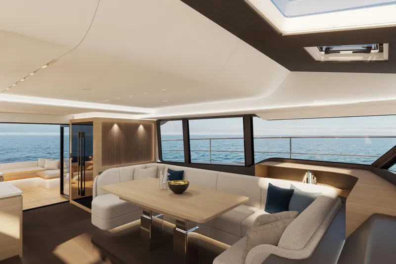 Slide: The Image of Luxurious interior of 2026 Veya 53 yacht with ocean view and modern furnishings. - 27