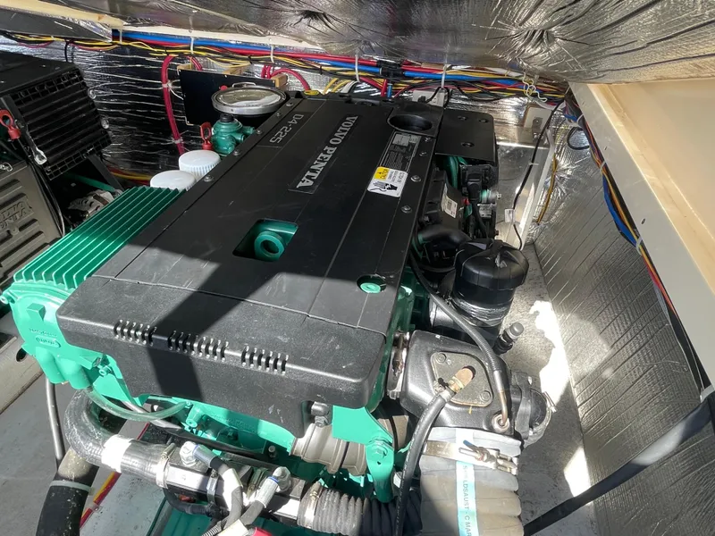 Slide: The Image of Engine compartment of a 2015 Fortier 30 boat with Volvo Penta engine. - 35