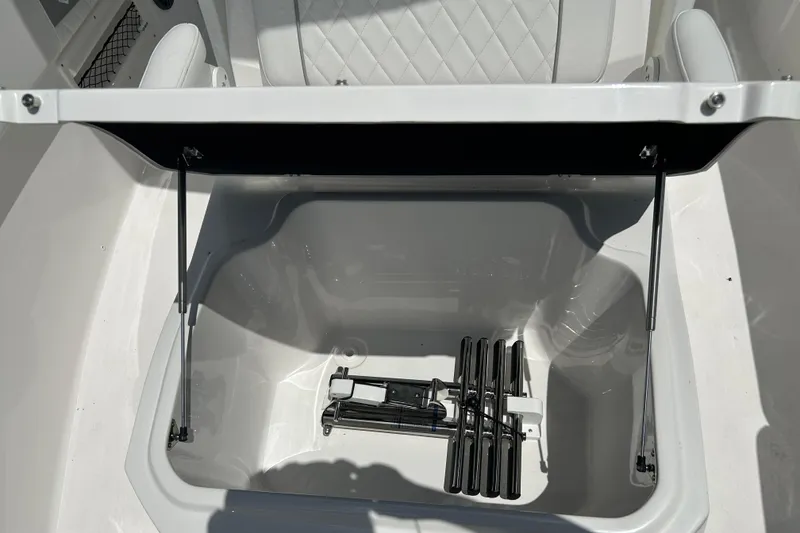 Slide: The Image of 2026 Sea Fox 268 Commander storage compartment with stainless steel ladder. - 36