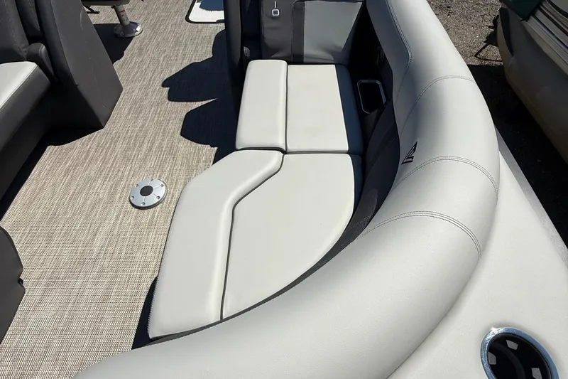 Slide: The Image of Luxurious seating on 2026 Viaggio Lago Z22U boat, featuring elegant upholstery and modern design. - 11