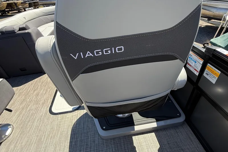 Slide: The Image of Captain's chair on 2026 Viaggio Lago Z22U boat, featuring sleek design and comfortable seating. - 13