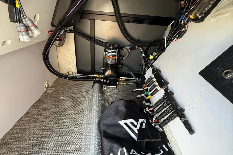 Slide: The Image of Interior view of 2026 Viaggio Lago Z22U boat wiring and components. - 21