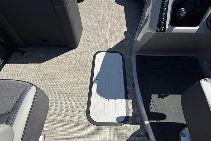 Slide: The Image of Interior view of 2026 Viaggio Lago Z22U boat, featuring sleek seating and modern flooring. - 28