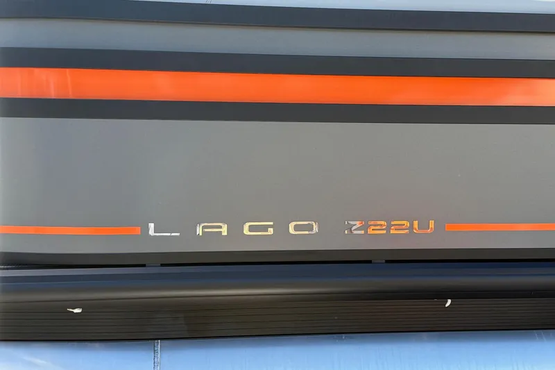 Slide: The Image of 2026 Viaggio Lago Z22U with sleek gray and orange design accents. - 3