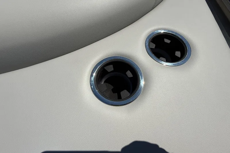 Slide: The Image of Cup holders on Viaggio Lago Z22U boat, 2026 model, with sleek design. - 7