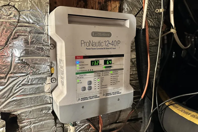 Slide: The Image of ProNautic 12-40P charger in 1986 Carver 42 Aft Cabin Motoryacht engine room. - 43