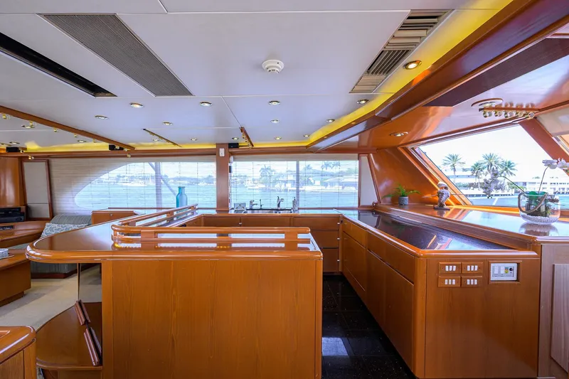 Slide: The Image of Luxurious interior of 1985 Feadship Yacht Fisherman with elegant wood finishes and modern amenities. - 104