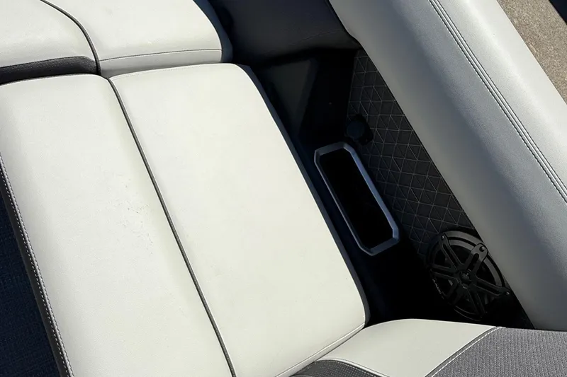 Slide: The Image of Luxurious seating in 2026 Viaggio LOGO Z22S-CC boat with speaker and storage compartment. - 14