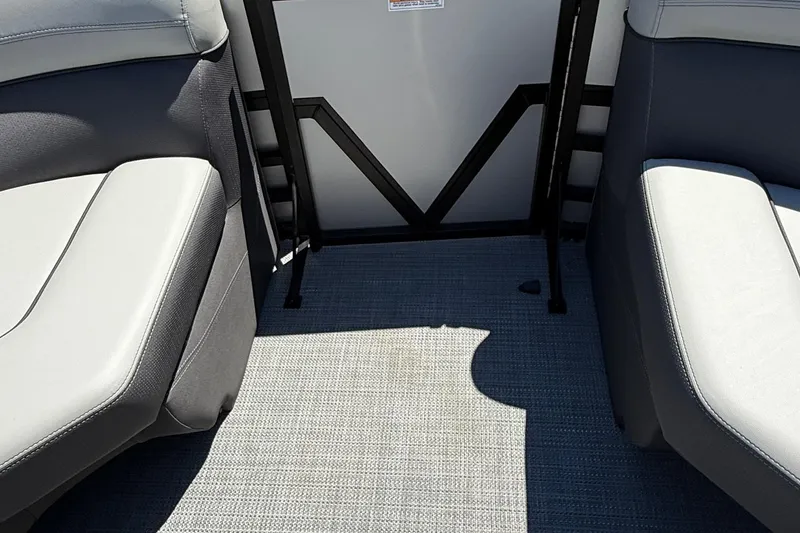Slide: The Image of Interior seating of 2026 Viaggio LOGO Z22S-CC boat with gray upholstery. - 17