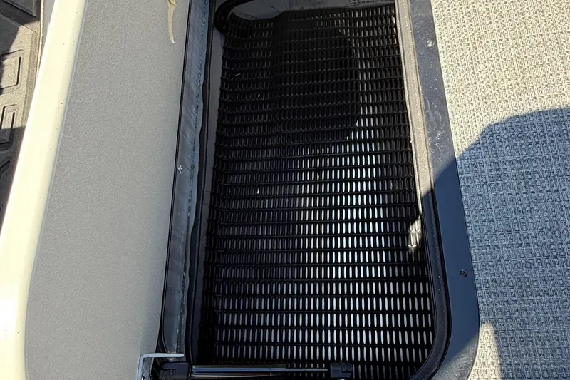 Slide: The Image of 2026 Viaggio LOGO Z22S-CC boat storage compartment with textured flooring. - 25