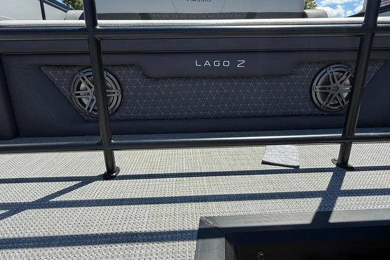 Slide: The Image of 2026 Viaggio LOGO Z22S-CC boat deck with speakers and railing. - 28