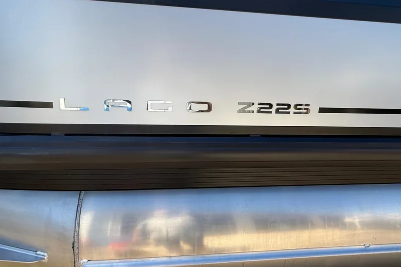 Slide: The Image of 2026 Viaggio LOGO Z22S-CC boat model nameplate on metallic surface. - 3