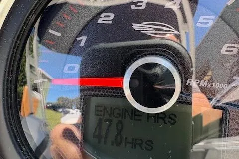 Slide: The Image of Close-up of 2023 Chaparral 21 SSi tachometer showing 478 engine hours. - 13