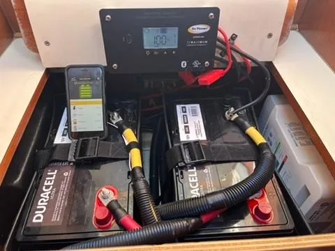 Slide: The Image of Battery setup in a 2016 Marlow-Hunter 31 sailboat with monitoring system. - 18