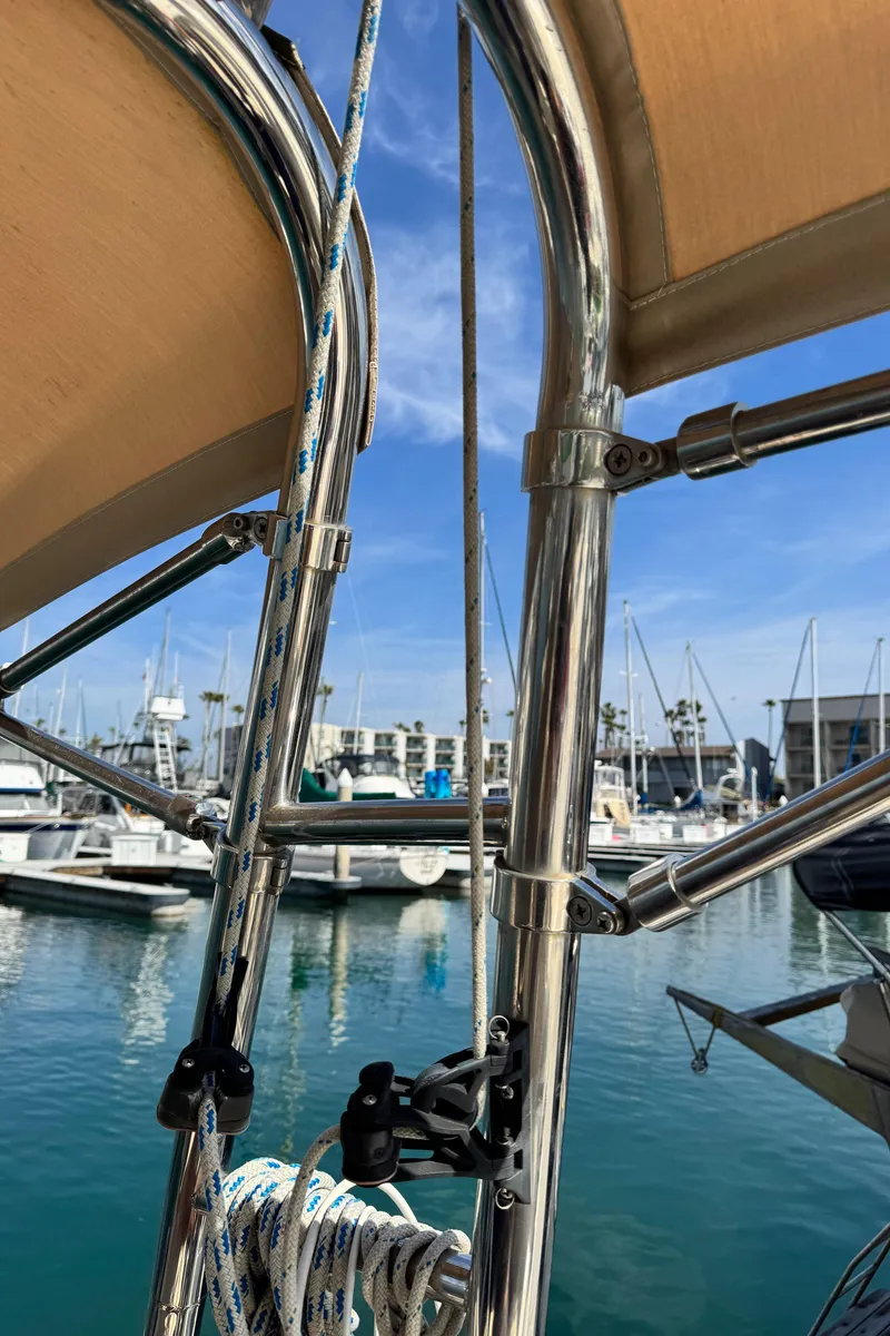 Slide: The Image of Sailboat rigging and marina view from a 2016 Marlow-Hunter 31. - 20