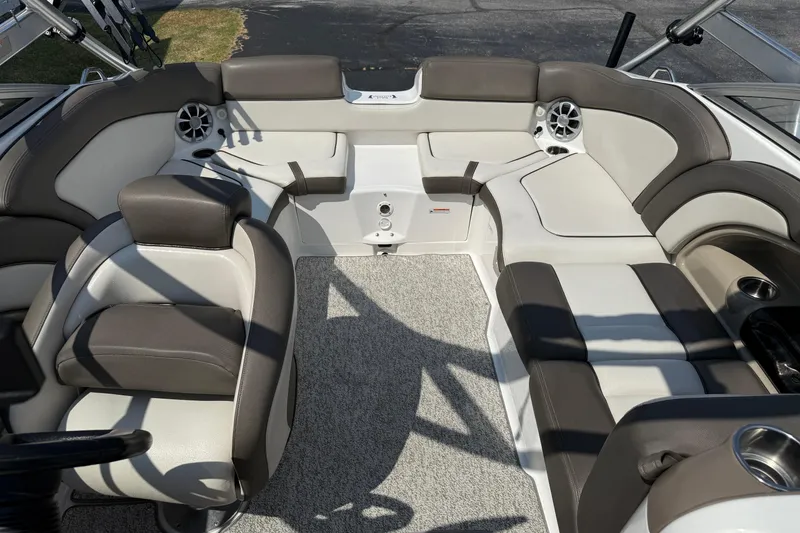 Slide: The Image of 2012 Yamaha Boats 242 Limited S interior with plush seating and modern design. - 20