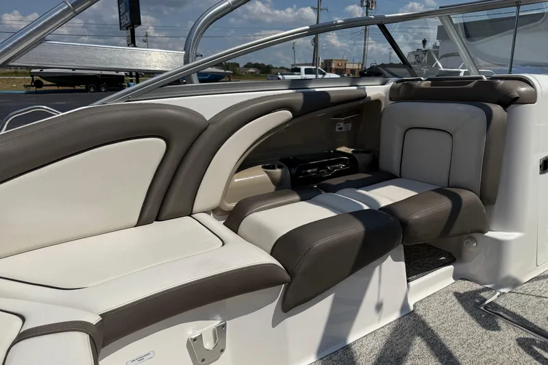 Slide: The Image of 2012 Yamaha Boats 242 Limited S interior seating with sleek design and comfortable upholstery. - 30