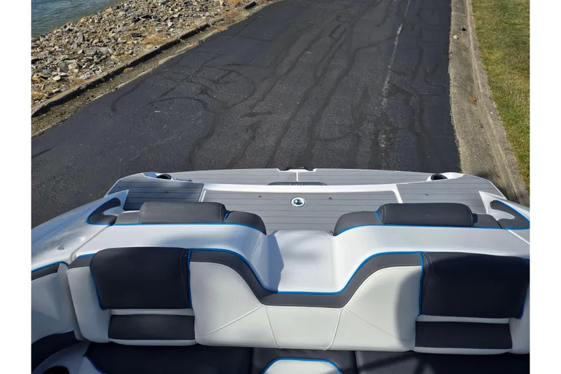 Slide: The Image of 2020 Yamaha AR210 boat interior with sleek seating and modern design. - 26