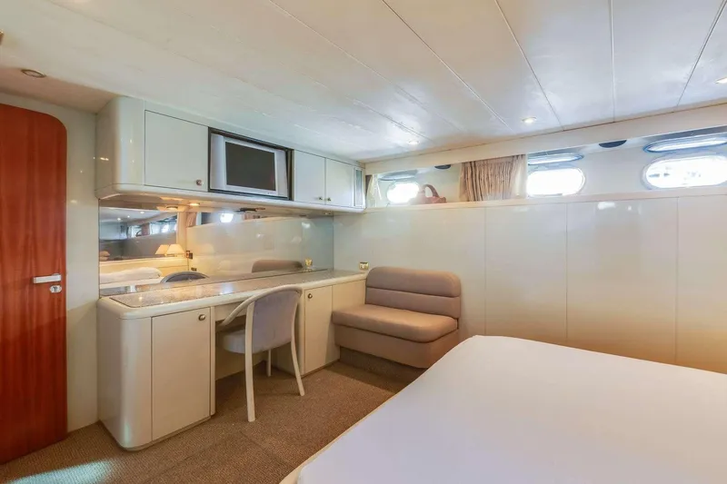 Slide: The Image of Luxurious interior of 1988 Azimut Motor Yacht with elegant furnishings and modern amenities. - 42